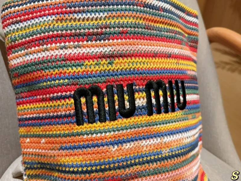 MIU MIU Multicolor Woven Tote Bag - Image 8