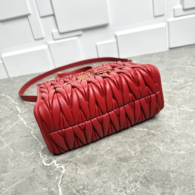 Miu Miu Red Leather Shopping Bag - Image 6