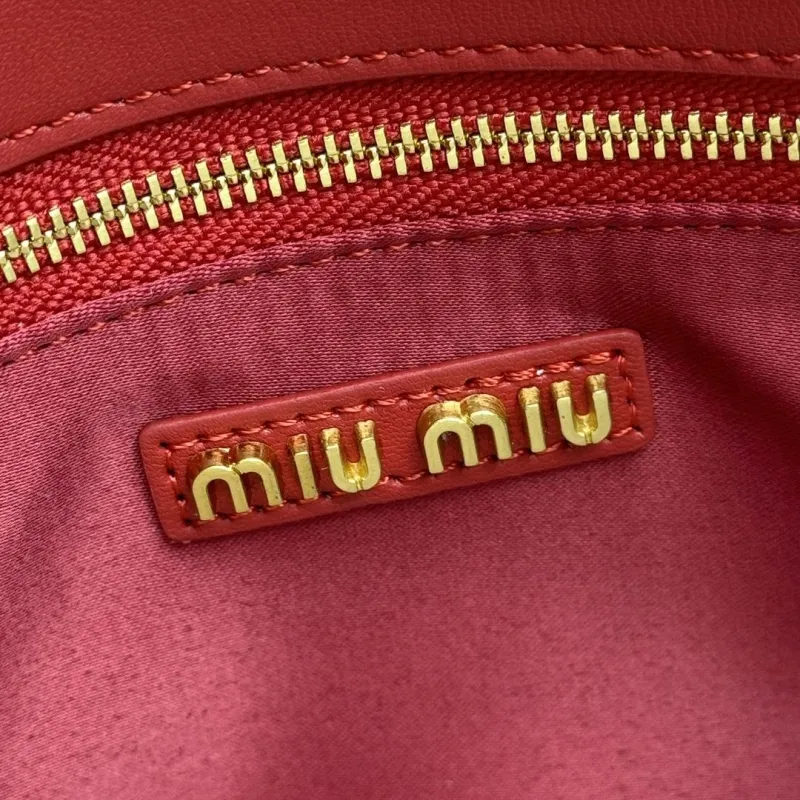 Miu Miu Red Leather Shopping Bag - Image 7