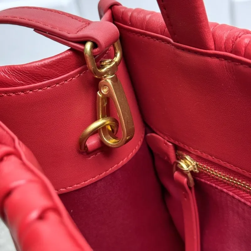 Miu Miu Red Leather Shopping Bag - Image 8