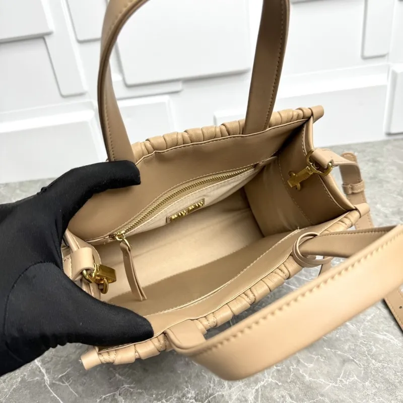 MIU MIU Beige Matelasse Leather Tote Bag - Image 9