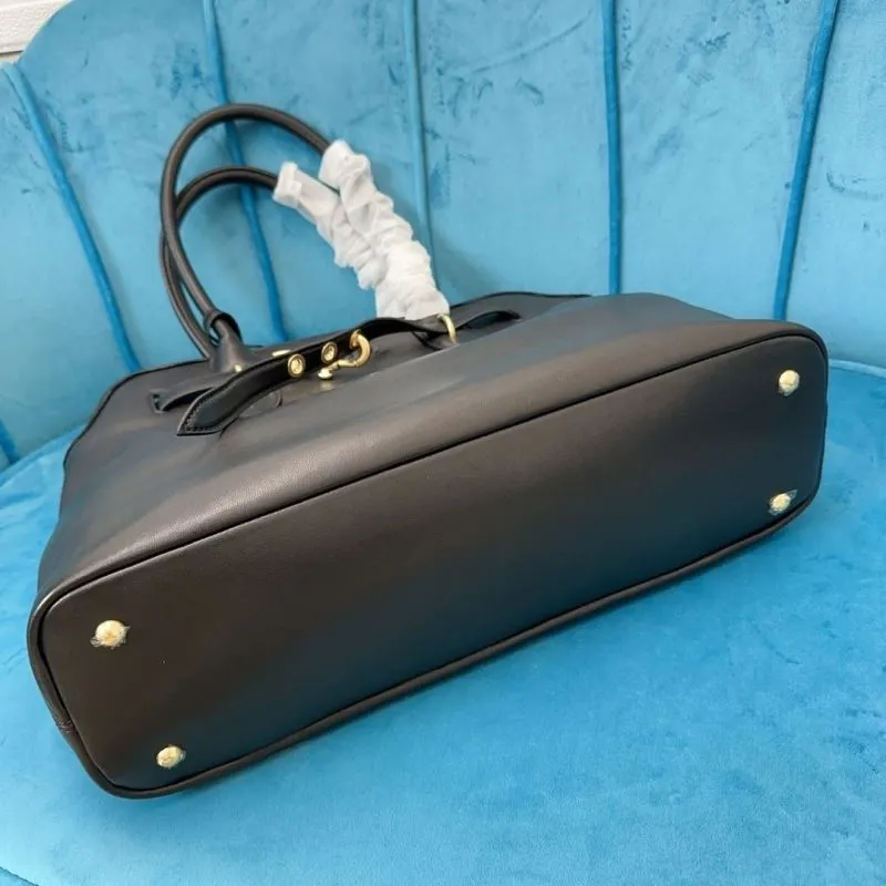 Miu Miu Black Leather Tote Bag - Image 7
