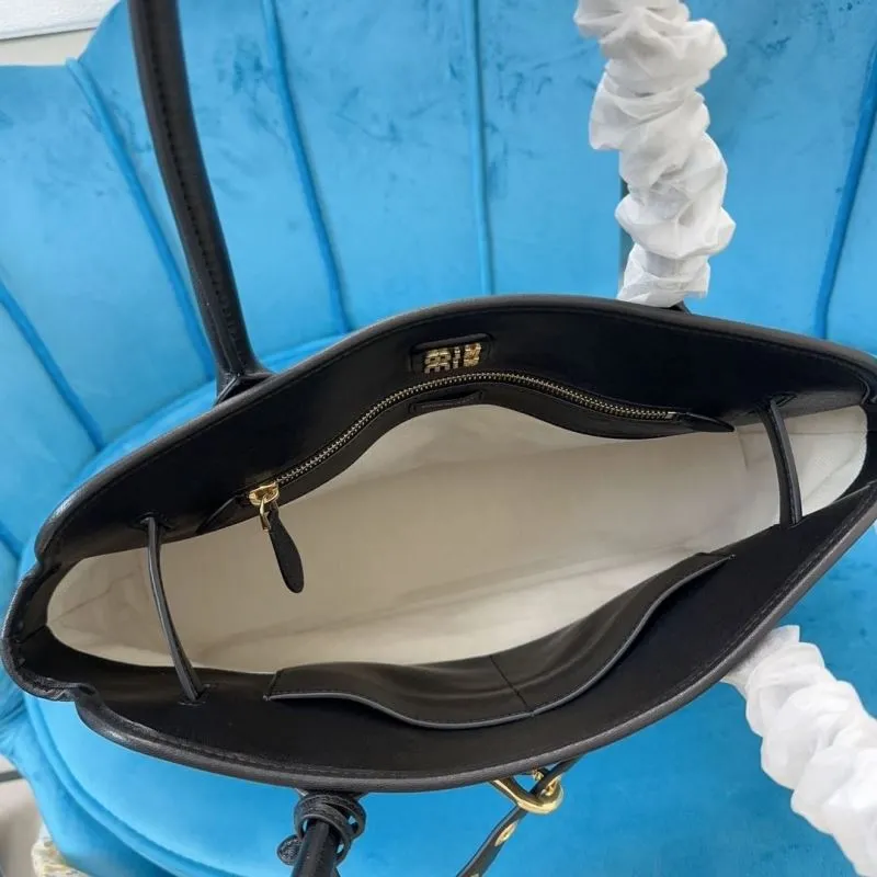 Miu Miu Black Leather Tote Bag - Image 8