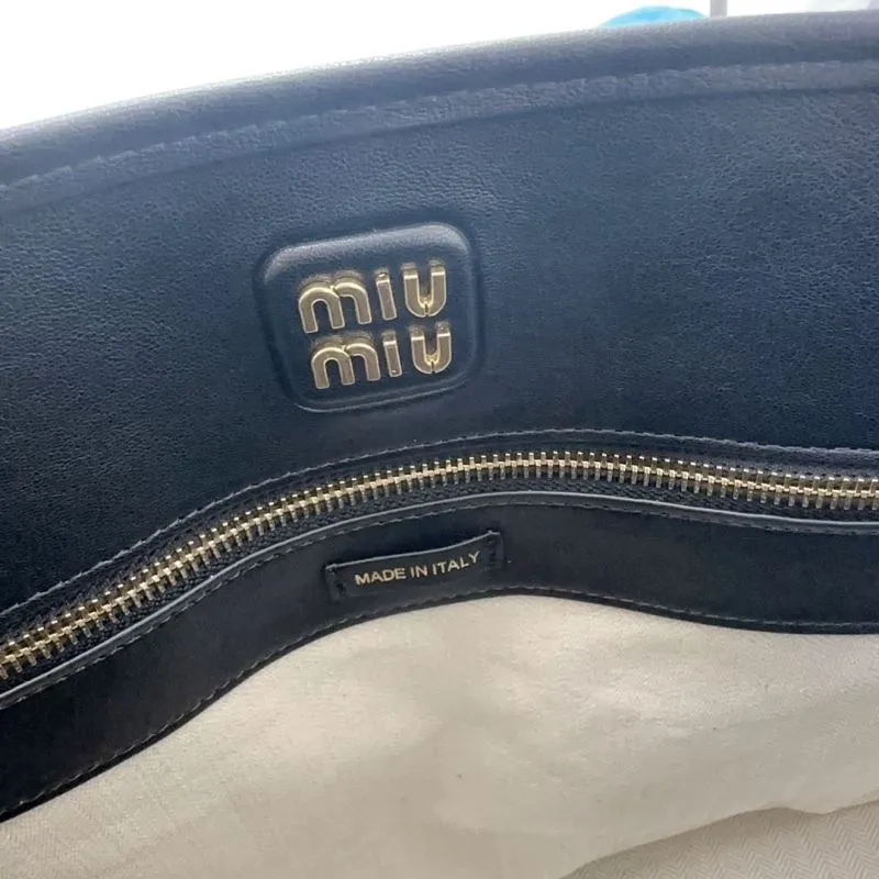 Miu Miu Black Leather Tote Bag - Image 9