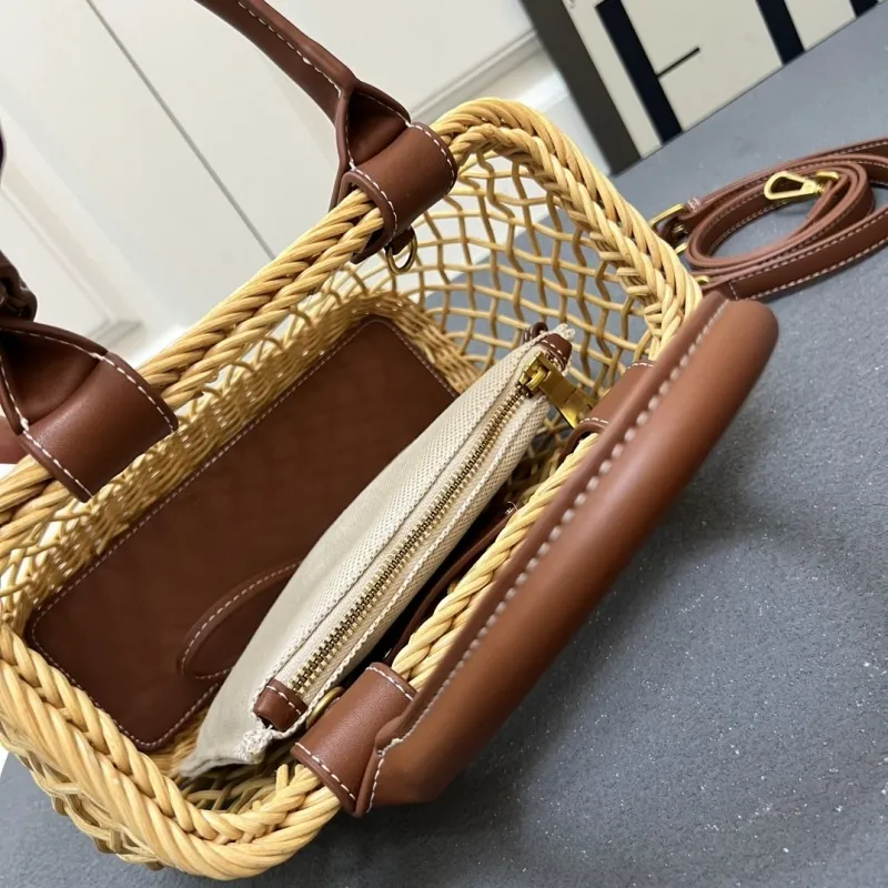 MIU MIU Large Wicker Basket Shoulder Bag - Image 9