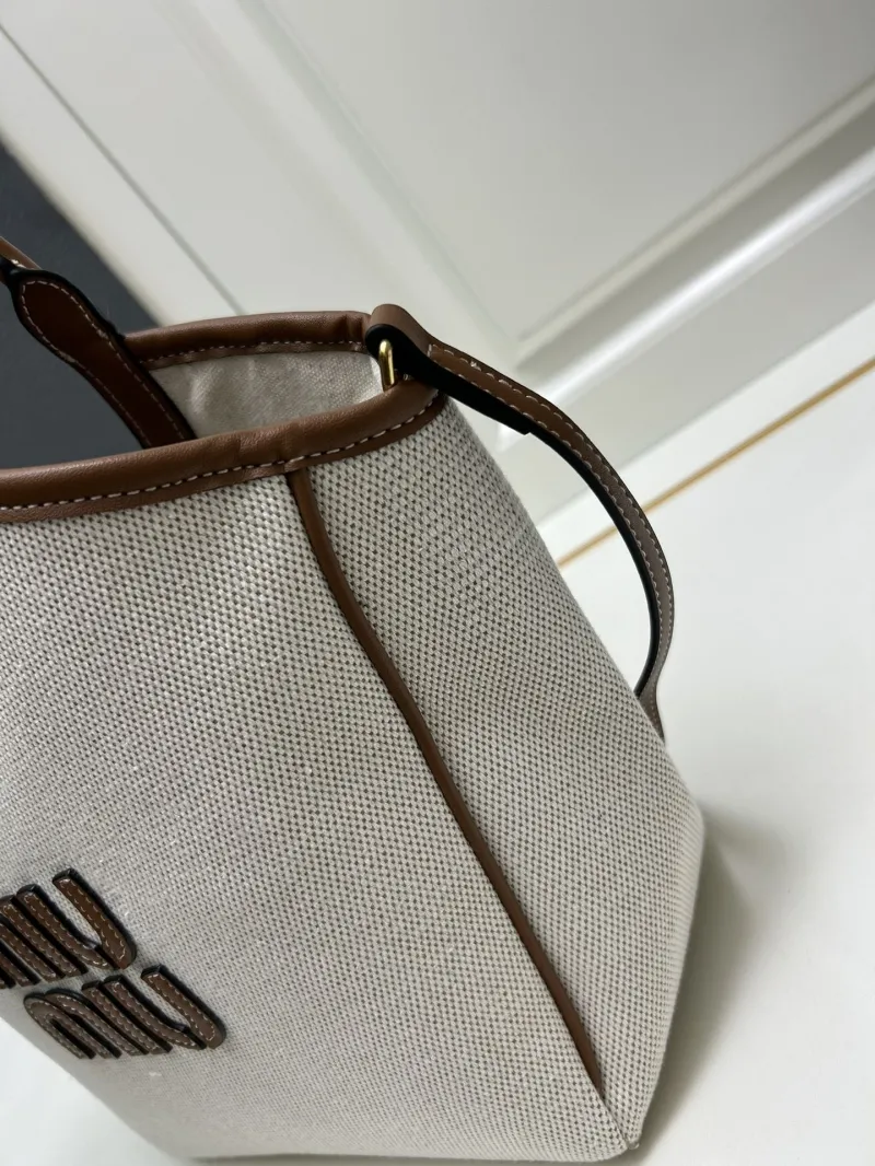 MIU MIU Beige Canvas Crossbody Tote Bag CL616018 - Image 6