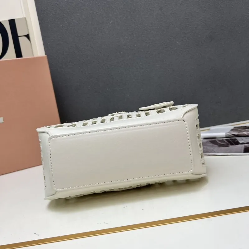 Miu Miu White Mini Crossbody Basket Handbag 1E294 - Image 7