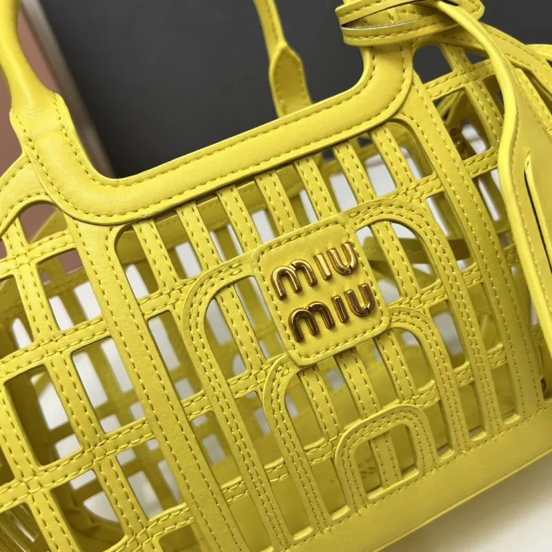 Miu Miu Yellow Crossbody Handbag 1E294 - Image 5