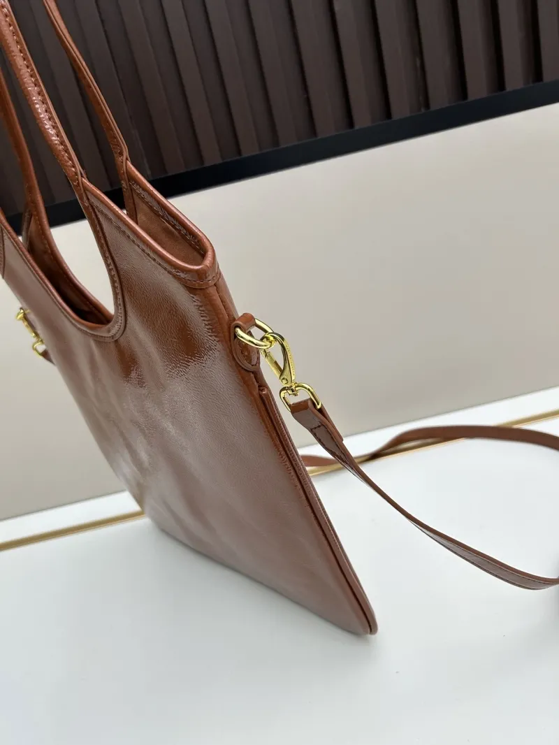 MIU MIU Brown Leather Tote Bag 2519 - Image 3
