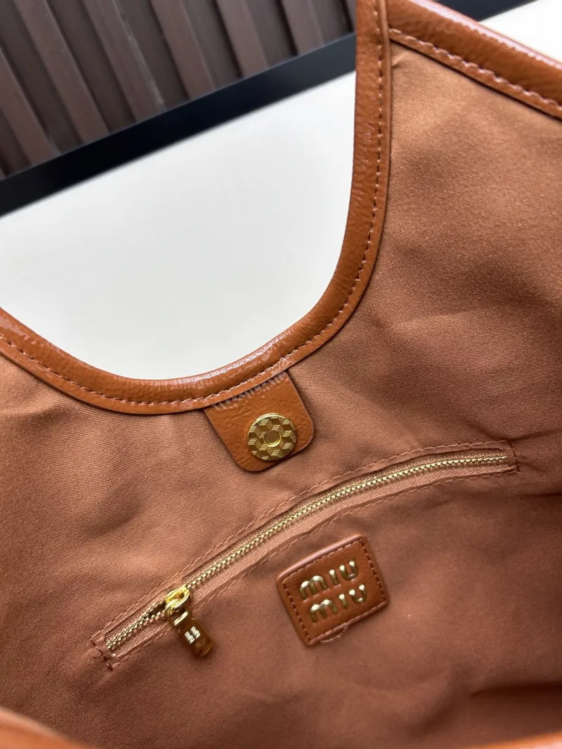 MIU MIU Brown Leather Tote Bag 2519 - Image 8