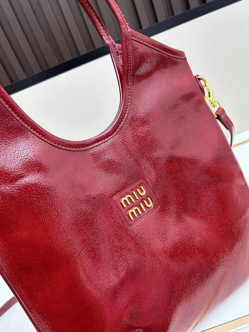 MIU MIU Red Patent Leather Tote Bag 2519 - Image 4