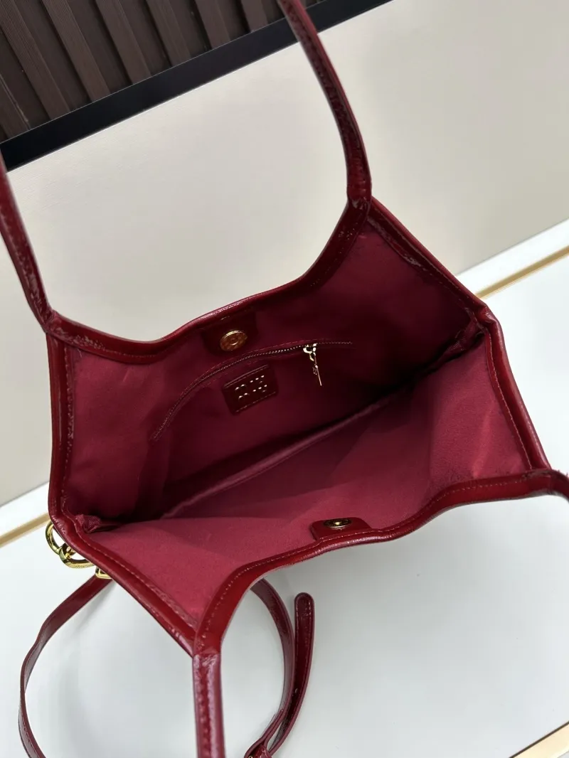 MIU MIU Red Patent Leather Tote Bag 2519 - Image 7