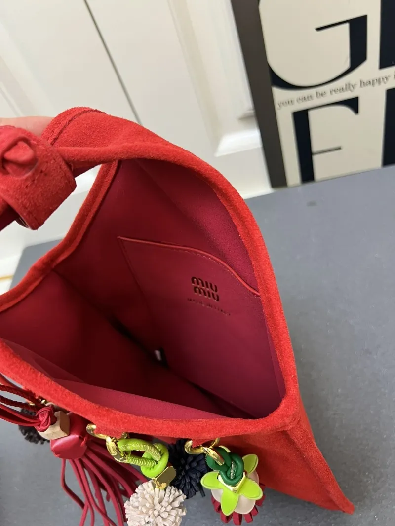 MIU MIU Red Shopping Bag 1E295 Size 24x37 - Image 8