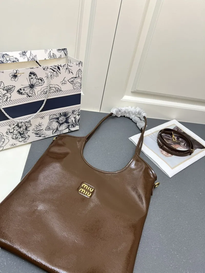 Miu Miu 5BG231 Brown Tote Bag - Image 4