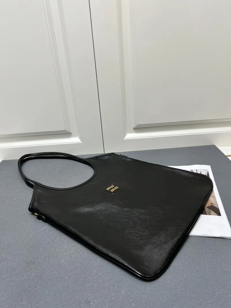 Miu Miu Black Large Leather Tote Bag 7011SQ - Image 3