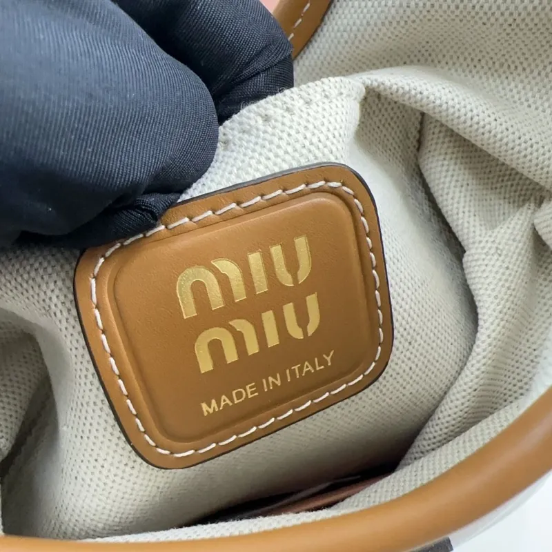 Miu Miu Brown Leather Tote Bag with Shoulder Strap - Image 8