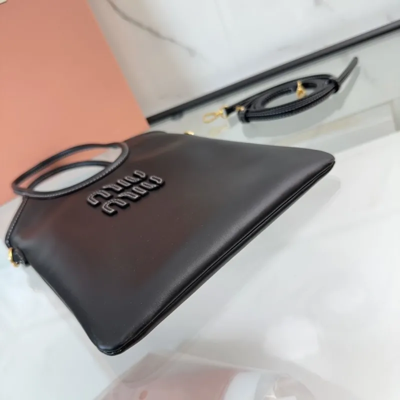 Miu Miu Black Leather Tote Shoulder Bag - Image 6