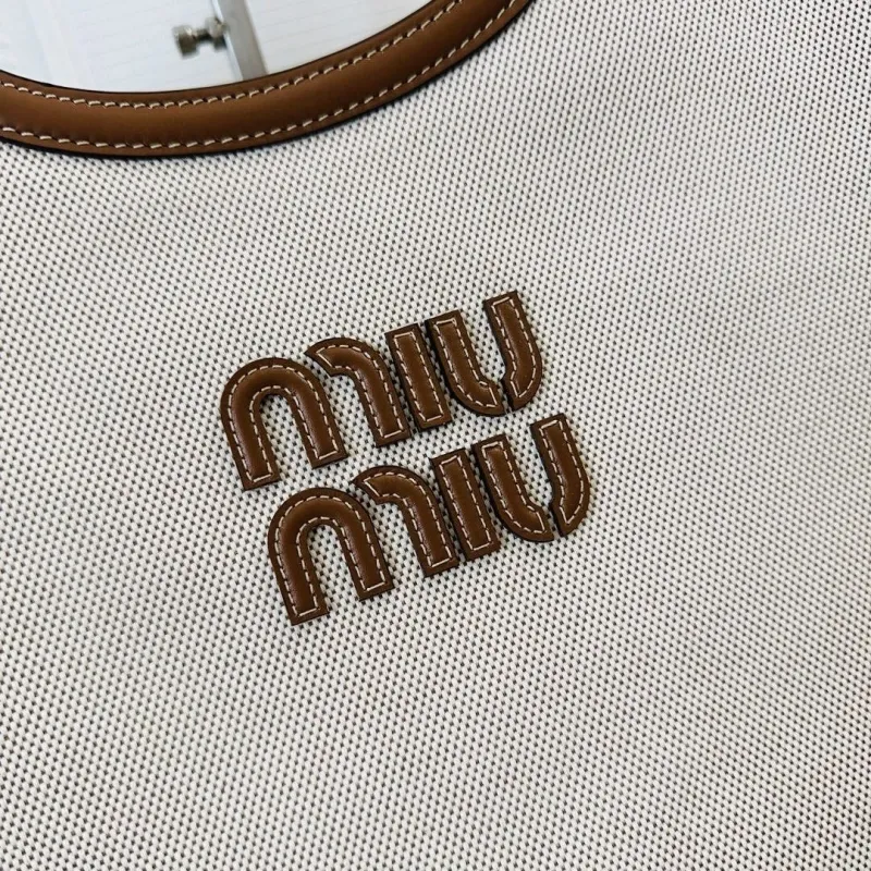Miu Miu Beige Canvas Tote Bag - Image 4