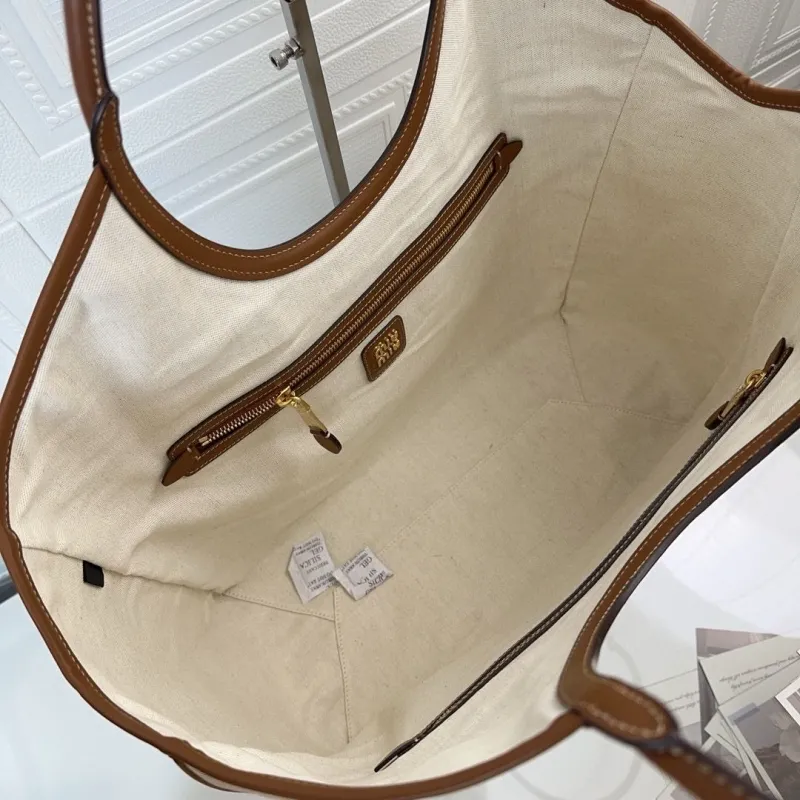 Miu Miu Beige Canvas Tote Bag - Image 5