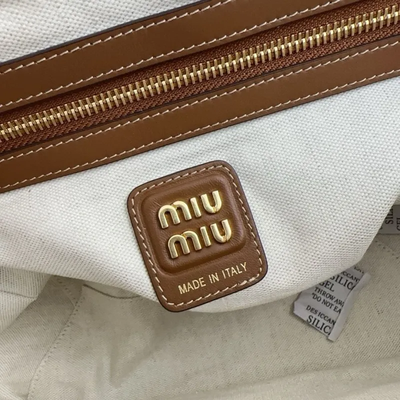 Miu Miu Beige Canvas Tote Bag - Image 8