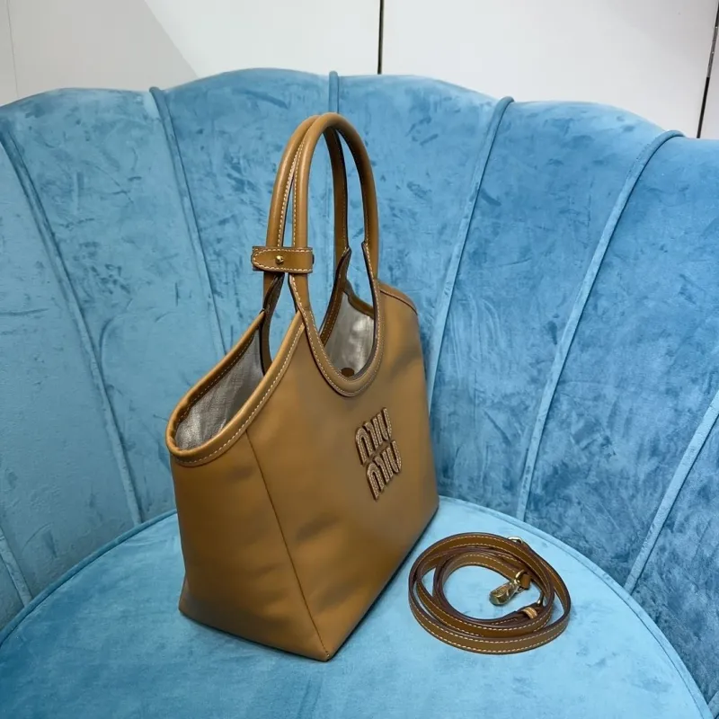 Miu Miu Brown Leather Tote Bag 74 - Image 3
