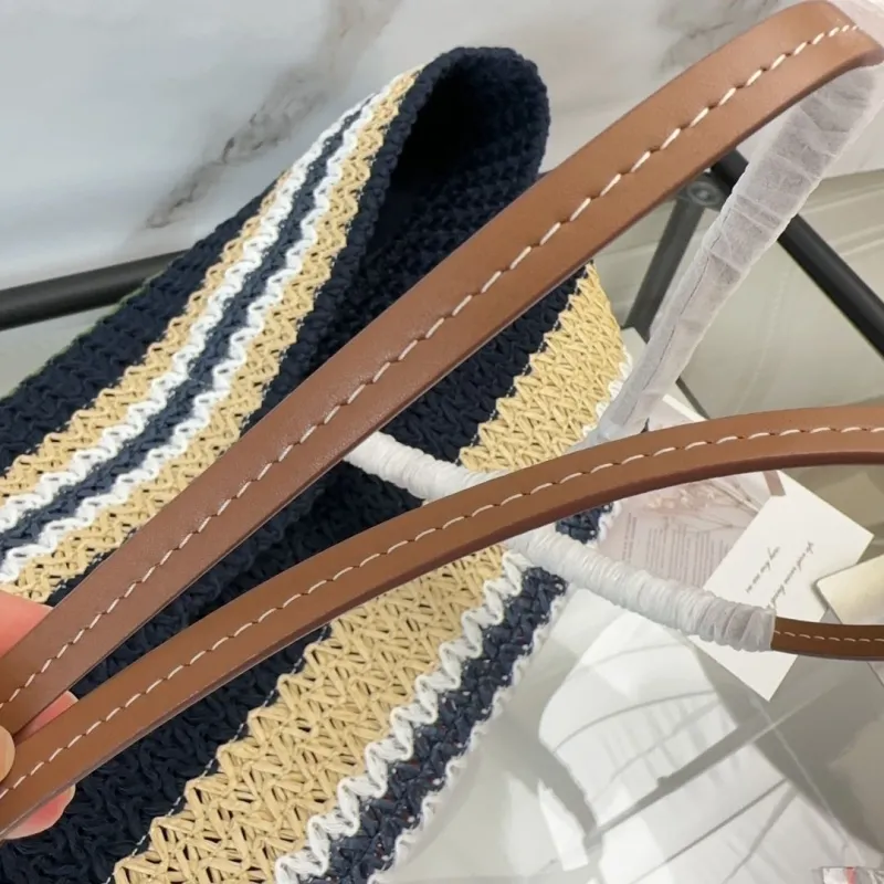 Miu Miu Multicolor Striped Straw Tote Bag - Image 5