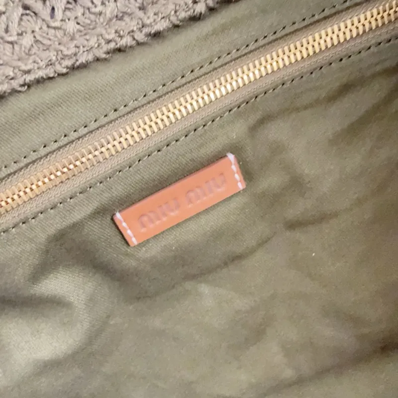 Miu Miu Striped Straw Tote Bag - Image 9