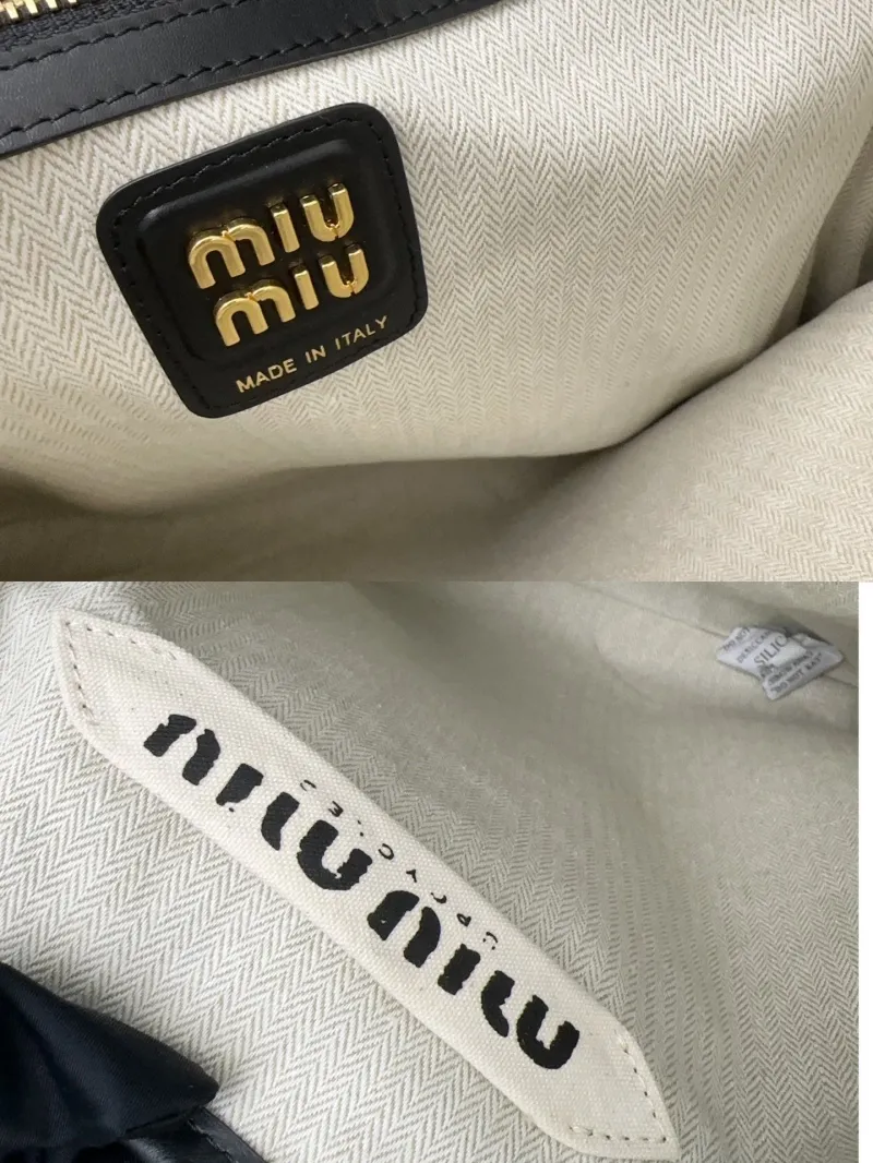 MIU MIU Black Patchwork Leather Tote Bag - Image 8