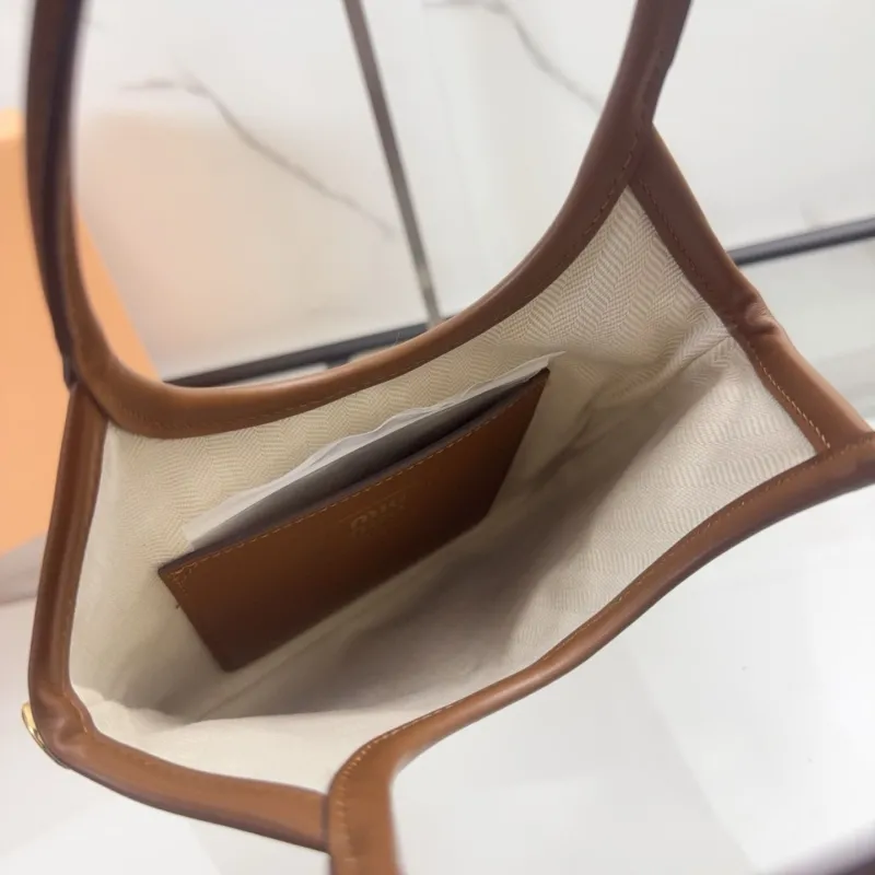 MIU MIU Brown Patchwork Leather Tote Bag - Image 8