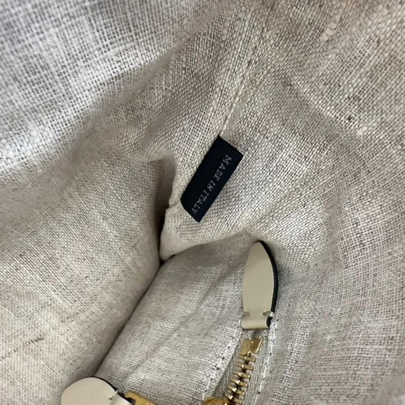MIU MIU Cream Leather Tote Bag - Image 7