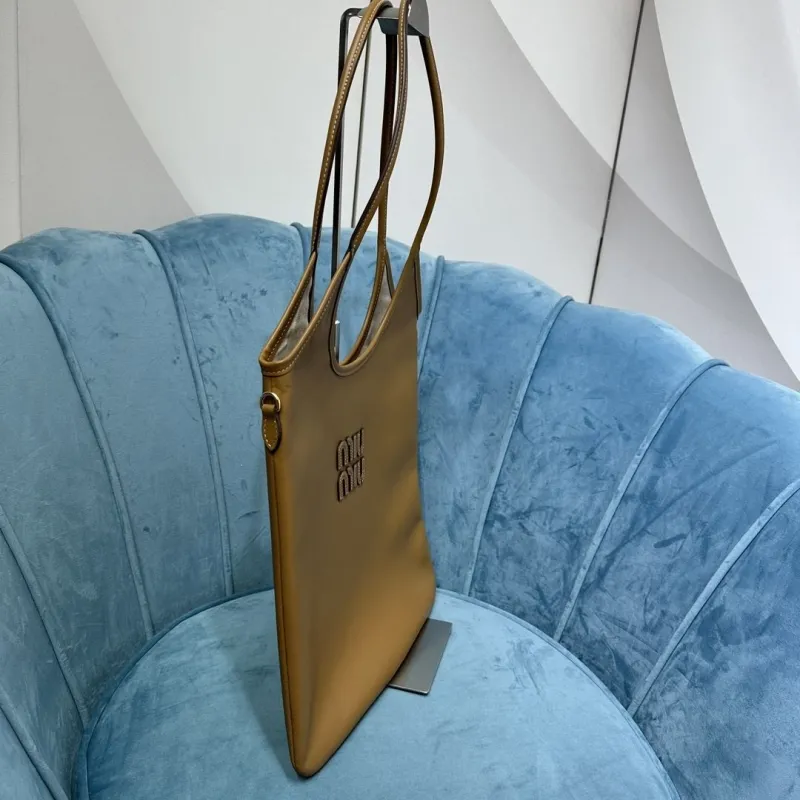 MIU MIU Brown Leather Tote Bag - Image 3