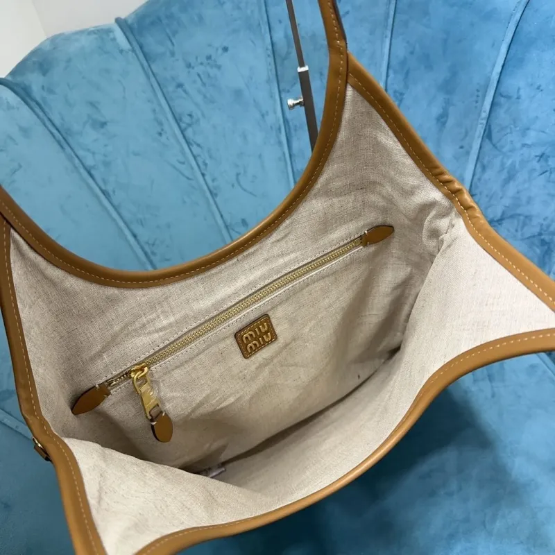 MIU MIU Brown Leather Tote Bag - Image 5