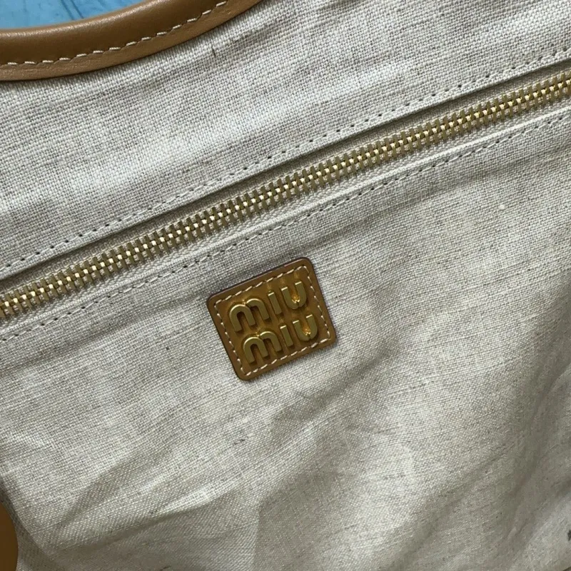 MIU MIU Brown Leather Tote Bag - Image 6