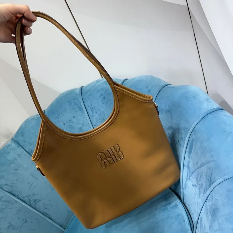 MIU MIU Brown Leather Tote Bag - Image 8