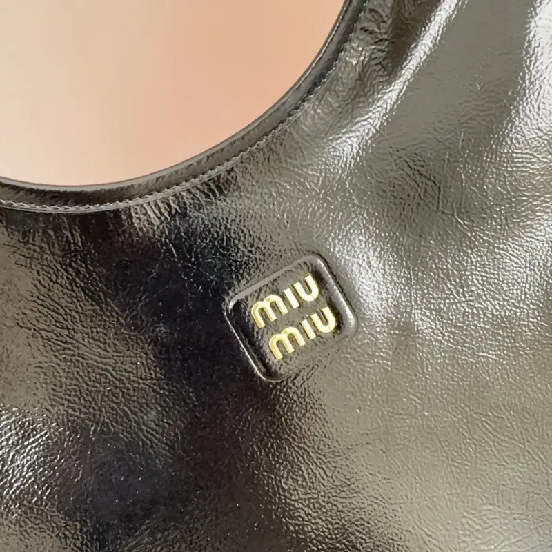 Miu Miu Black Leather Shoulder Tote Bag - Image 4