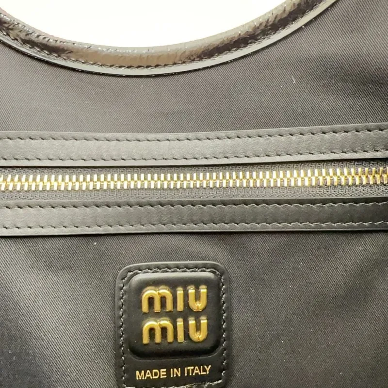 Miu Miu Black Leather Shoulder Tote Bag - Image 8