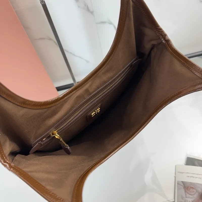 Miu Miu Brown Leather Tote Shopping Bag - Image 5