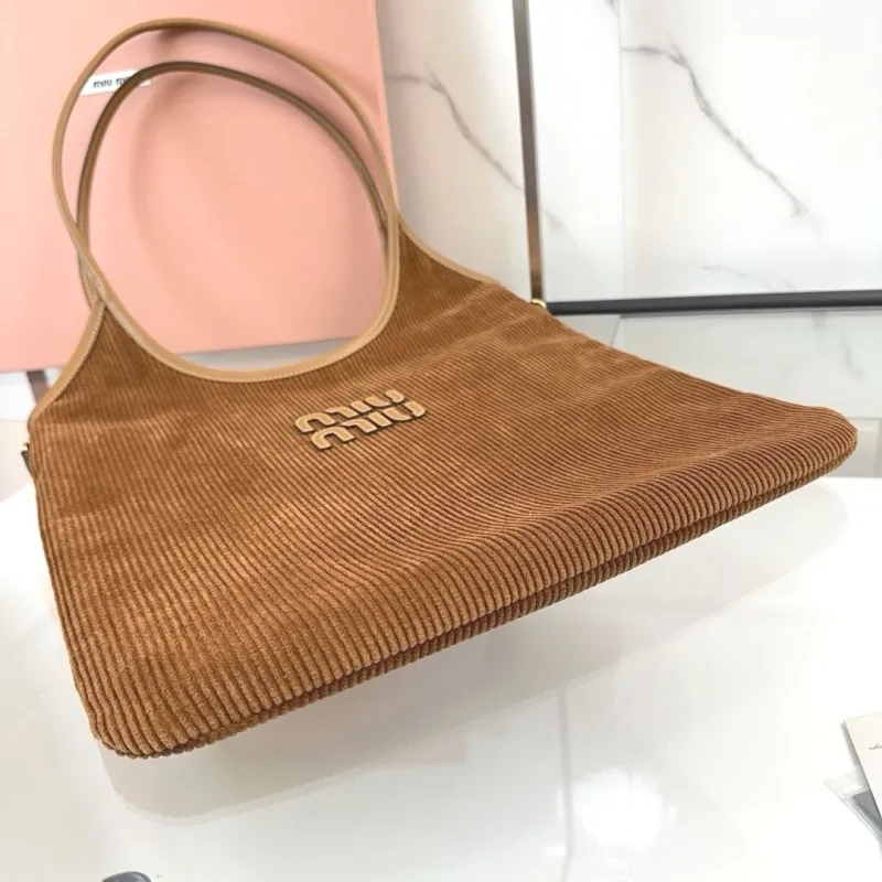 Miu Miu Brown Corduroy Tote Bag - Image 8