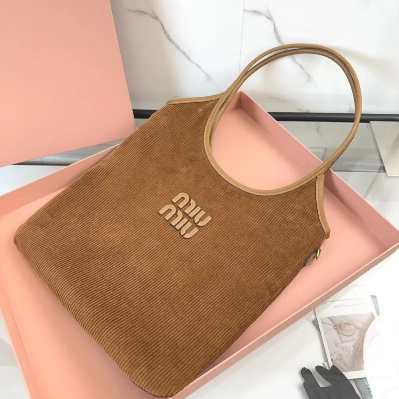 Miu Miu Brown Corduroy Tote Bag - Image 9