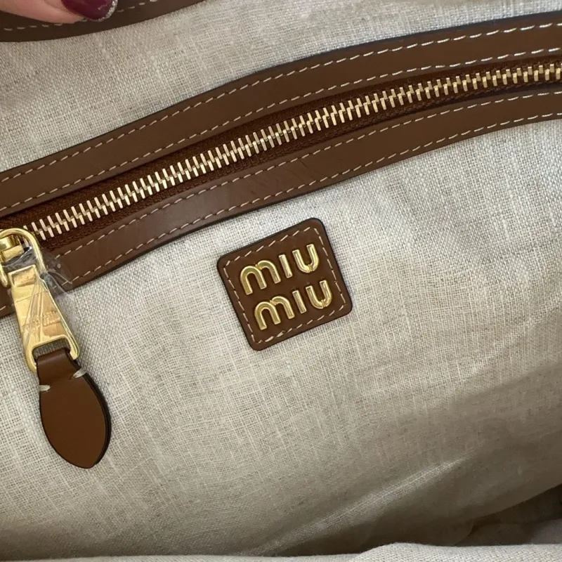 MIU MIU Beige Canvas Tote Bag - Image 6