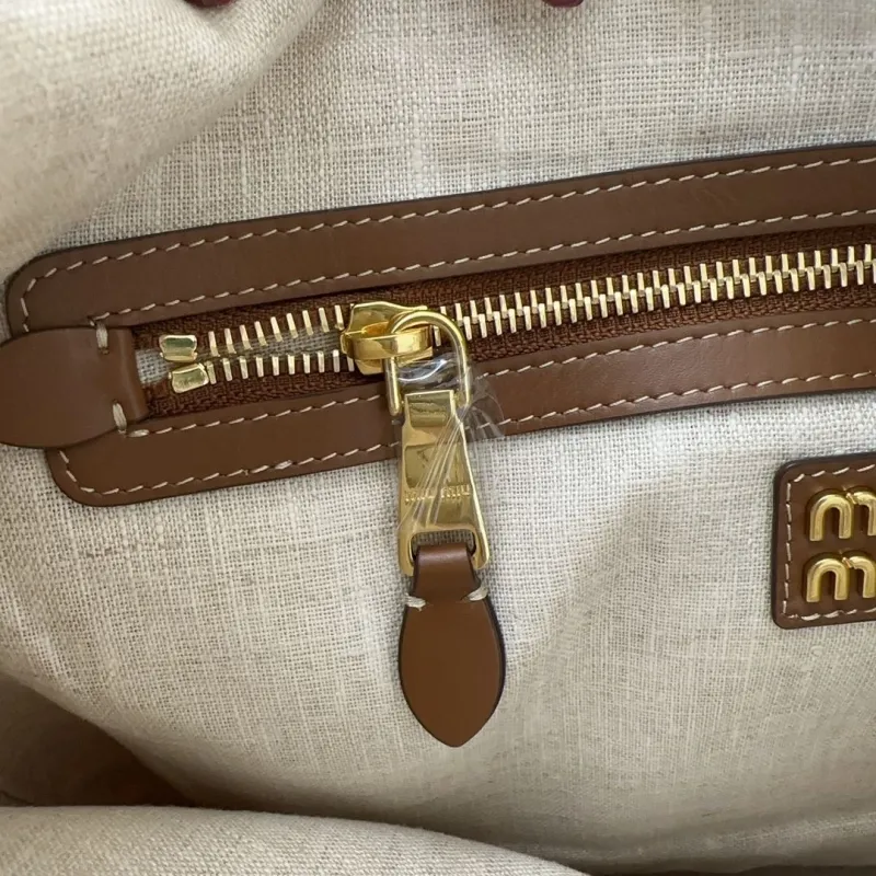 MIU MIU Beige Canvas Tote Bag - Image 7