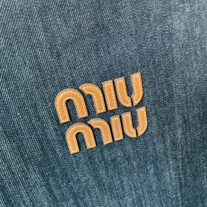 Miu Miu Dark Blue Denim Tote Bag - Image 4