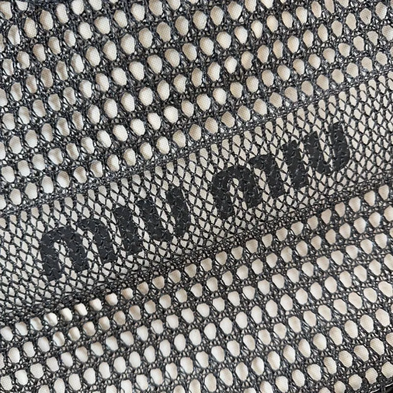 Miu Miu Black Mesh Tote Bag with Pouch - Image 4