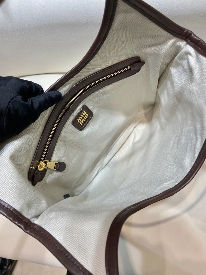 Miu Miu Brown Patchwork Leather Tote Bag - Image 8