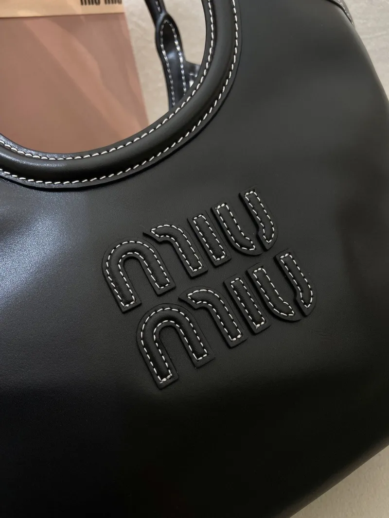 Miu Miu Black Leather Tote Crossbody Bag - Image 7