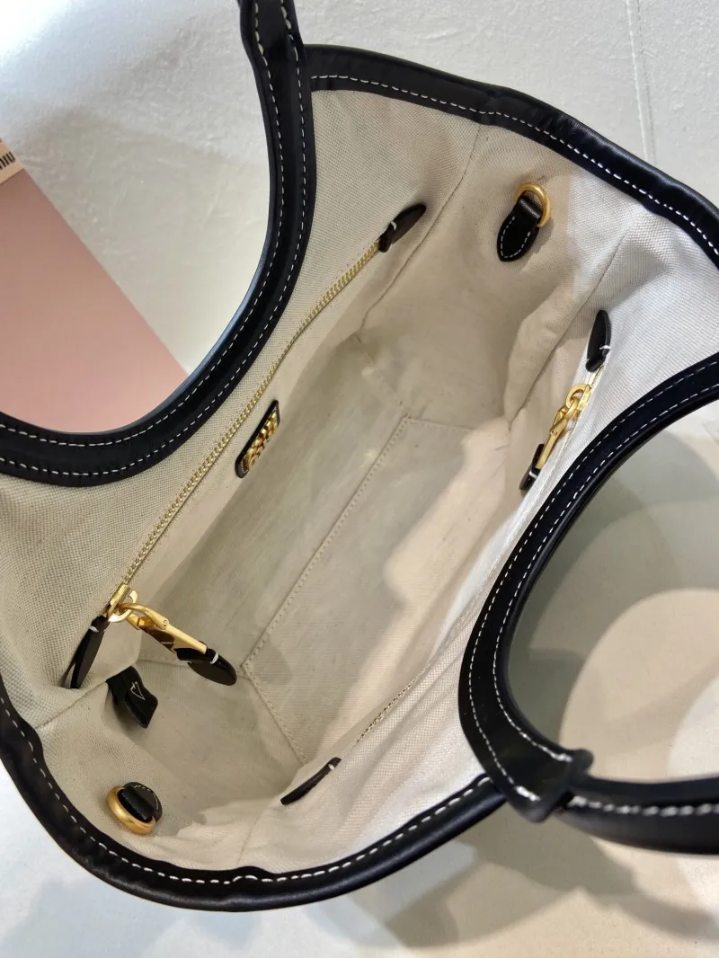 Miu Miu Black Leather Tote Crossbody Bag - Image 8