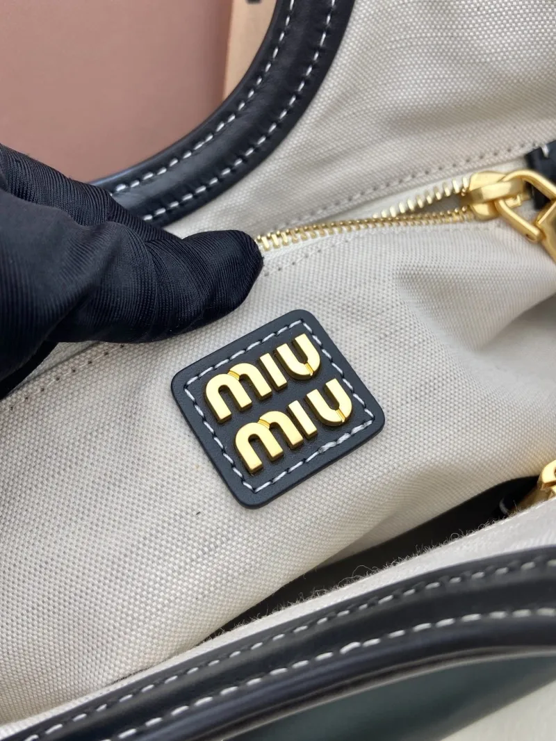 Miu Miu Black Leather Tote Crossbody Bag - Image 9