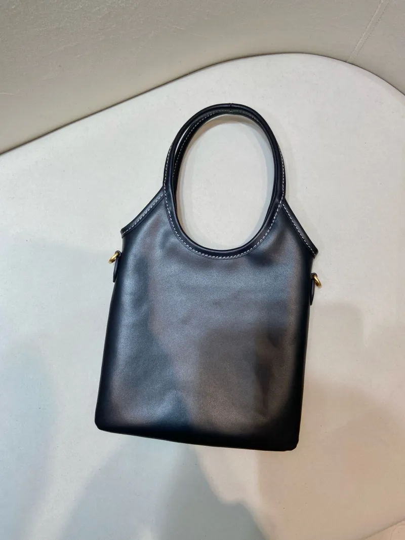 MIU MIU Black Leather Crossbody Tote Bag - Image 4