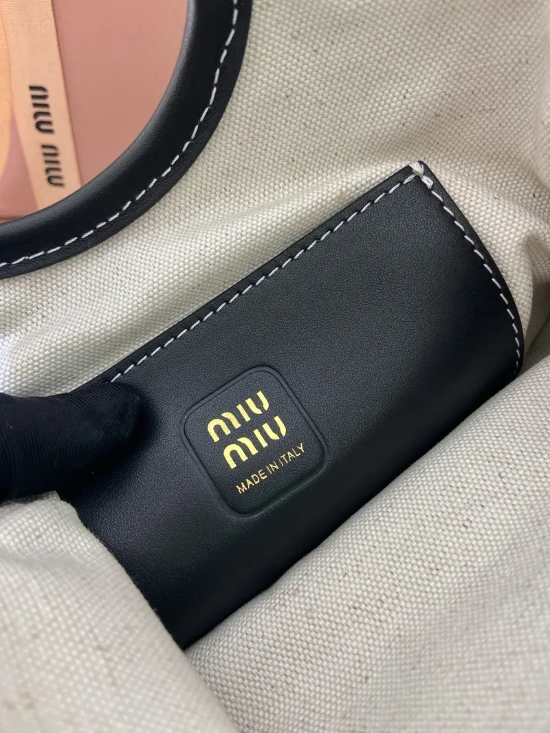 MIU MIU Black Leather Crossbody Tote Bag - Image 9
