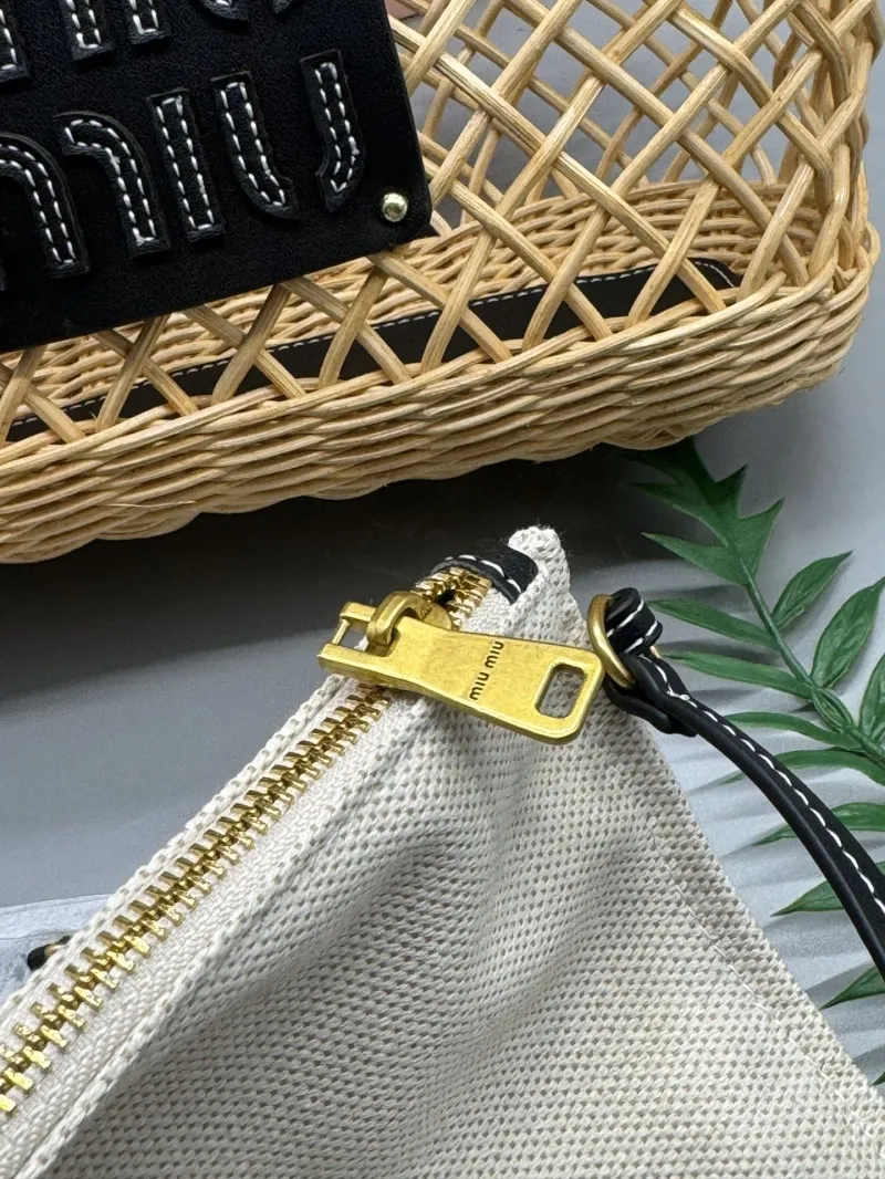 MIU MIU Small Large Wicker Basket Handbag - Image 9